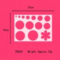 Detail view of 26cm x 18cm plastic stencil with circular and floral patterns for DIY art - Pink Flower Template 78044
