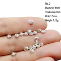 Macro detail of 4mm silver plated alloy spacer bead with dimensions for DIY jewelry - 2# (Diameter 4mm)