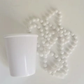 White Bride to Be bead chain cup in macaron style for festive party decorations - White (Solid)