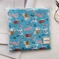 Blue cotton neck scarf with cute cartoon cat pattern in unique branded packaging - XY-9 Sky Blue Cartoon Cat