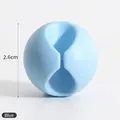 Blue circular silicone cable organizer clip for desk wire management in 2.6cm size - Blue