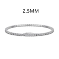 Elegante 925 sterling zilveren tennisarmband met sprankelende 2,5 mm witte zirkonia steentjes - 15CM / 2,5 mm Breedte / Zilveren Stijl Nr.15 (DY150363-S-W-WH#15)