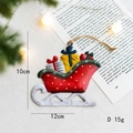 Weihnachtsschlitten Metallanhänger mit rotem Glitzerfinish und rustikalem Seil - Weihnachtsschlitten (Stil D)