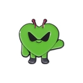 Spilla smaltata aliena a cuore verde con occhiali da sole e antenne rosa - Stile Cuore Verde Con Occhiali Da Sole (QHXZ1817)