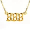 Golden stainless steel necklace featuring repetitive B letter pendant with mirror finish - 888 / 18K Gold