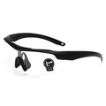 Tactical safety eyewear with matte black frame and transparent anti-explosion lens - Black Frame Clear Lens