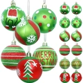 Set di palline di Natale a tema Grinch con finiture glitterate e opache per l'albero - 6cm 12 Pezzi