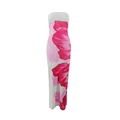 Dettaglio dell'abito lungo senza spalline bianco con stampe floreali rosa vivaci - S / Rosa