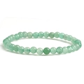 Minimalistisches 4mm Armband aus grünen Natursteinen mit polierten runden Aventurin-Perlen - Grüner Aventurin