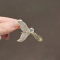 Elegant gold mermaid tail hair clip with sparkling rhinestones and a large teardrop gem - Golden Fishtail