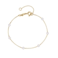 Close-up of golden S925 sterling silver chain bracelet with elegant white pearls and clasp - 925 Silver / Gold-Pearl Layered Style