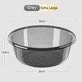 Extra large dark grey transparent plastic washbasin with 35cm diameter for home use - Extra Large / Smoke Gray