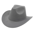 Classic dark grey western cowboy wool hat with wide brim and vintage felt finish - Gray