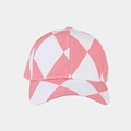 Pink and white diamond pattern baseball cap with a classic curved brim and stylish design - Pink Argyle