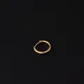 Polished gold beaded huggie earring featuring a minimalist round clasp design on black background - Smooth Surface Hoop (341-2#)