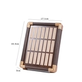 Walnut wood jewelry tray with gold metal corners and velvet ring slots, 22.3x17.1x3cm - Walnut Large Tray Beige Interior