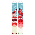 Bannières de nains de Noël pour décorations festives avec cordes de suspension et flocons - Style Gnome à Bonnet Pointu Nordique (2104) / 180*30cm (Tissu Oxford 600D)