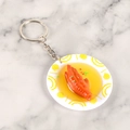 Realistic miniature chicken feet resin keychain food model with marble background - Mini Chicken Claw - Keychain