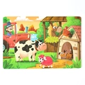 24-piece wooden farm animal puzzle for kids featuring tractor and livestock - Farm Animals
