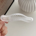 Pinza para el pelo mate transparente con dientes internos y muelle metálico fuerte - Pinza de Pato - Blanco Mate