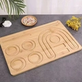 Bamboo jewelry design board with circular measurement grooves for bracelets and necklaces - Long Style with Scale 43/28/1 (825g)