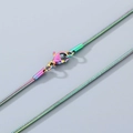 Rainbow gradient stainless steel snake chain necklace with a secure lobster clasp closure - Colorful