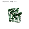 Pack de 20 servilletas de papel con estampado de hojas tropicales para fiestas de verano - 20 Servilletas