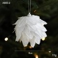 White Christmas foam ball ornament with 8cm glitter petals for tree decoration - White Petal Glitter Foam Ball Style A
