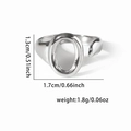 Detailed dimensions and weight of silver open ring with O-shaped minimalist design - Letter O Shape (#0315)