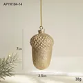 Ornamento natalizio a forma di ghianda dorata con glitter e cordino, altezza 7 cm - Ghianda