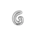 Polished silver letter G charm with a rounded balloon design for DIY bracelets - Letter G / Silver