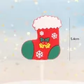 Christmas stocking cake topper in red and green soft glue, 5.4cm festive decoration - New Soft Glue Bell Christmas Stocking