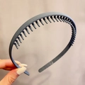 Morandi grey non-slip headband with teeth for women, matte finish minimalist hair accessory - 7# Comb-Gray Green