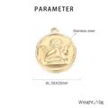 Detailansicht der Parameter für goldene Edelstahl-Cupido-Relief-Anhänger 29x25mm - Goldfarbe (KLJ7466-Z)