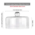 10 inch transparent glass cake dome cover with round handle, 26cm diameter for bakery display - 10-inch Large Straight Sided Glass Lid