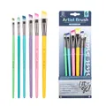 6-piece colorful art brush set for acrylic and oil painting with retail packaging - 6Pcs Colorful Angled HB173D / Colorful