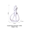 Statua astratta bianca coppia danzante per casa, altezza 13cm, peso 119g - Statuetta Amante Intimo - Piccolo / Bianco