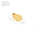 18K gold plated stainless steel oval pendant featuring engraved letter H design - Letter H(ZA2254G-H) / Pendant Only / Gold