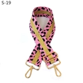 Close-up of leopard print shoulder strap with gold thread and adjustable metal buckles - Pink Leopard Gold Stripe (S-19)