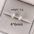 Détail des boucles d'oreilles zircon goutte d'eau en boîte velours, taille 4x6mm - Goutte d'eau 6MM Or