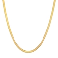 Elegant gold flat snake bone chain necklace in polished stainless steel for women - 45cm / Gold 3mm