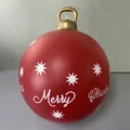 Inflatable red Christmas ball with Merry Christmas text and white star patterns - Merry Christmas Print