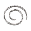 Zilveren roestvrijstalen Byzantijnse ketting met een klassieke karabijnsluiting voor heren - 6mm*45cm(KN117538-Z)