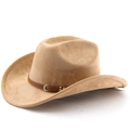 Détail de la ceinture en similicuir marron et boucle dorée sur le chapeau kaki - M(56-58cm) / Khaki