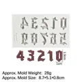 Gothic style numbers silicone mold for chocolate and fondant cake decoration - 1# Numbers 0-9 / Gray