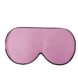 Pink silk sleep mask with black piping and adjustable strap for eye protection - Peach Pink