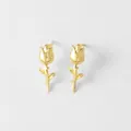 Elegante 18k vergulde tulp oorknopjes met een glanzende gouden afwerking - Gouden 3D Tulpenstijl (D)