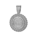 Collana con ciondolo rotondo argento decorata con scintillanti cristalli pavé - Solo ciondolo / Argento
