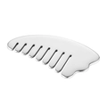 Silver stainless steel heart-shaped gua sha massage tool with curved comb teeth - Comb