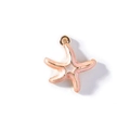 Pink starfish pendant with gold-plated alloy and enamel finish for DIY jewelry - Pink